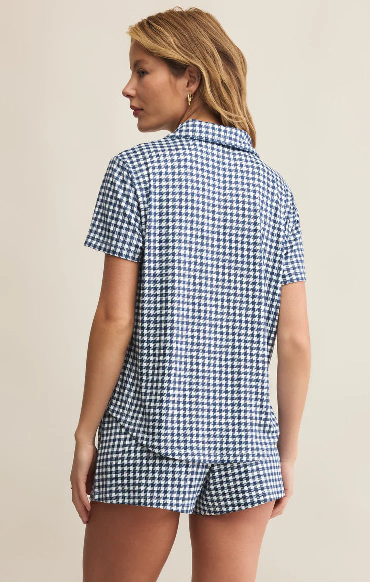 Z Supply Amy Gingham Top – Lightweight Cotton Summer Blouse by Dear Lucy