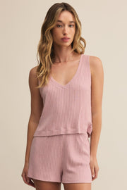 Z Supply Sloane V-Neck Rib Tank in Pink Pearl by Dear Lucy