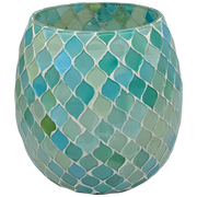 Luminescent Turquoise Gem: Statement Mosaic Lantern