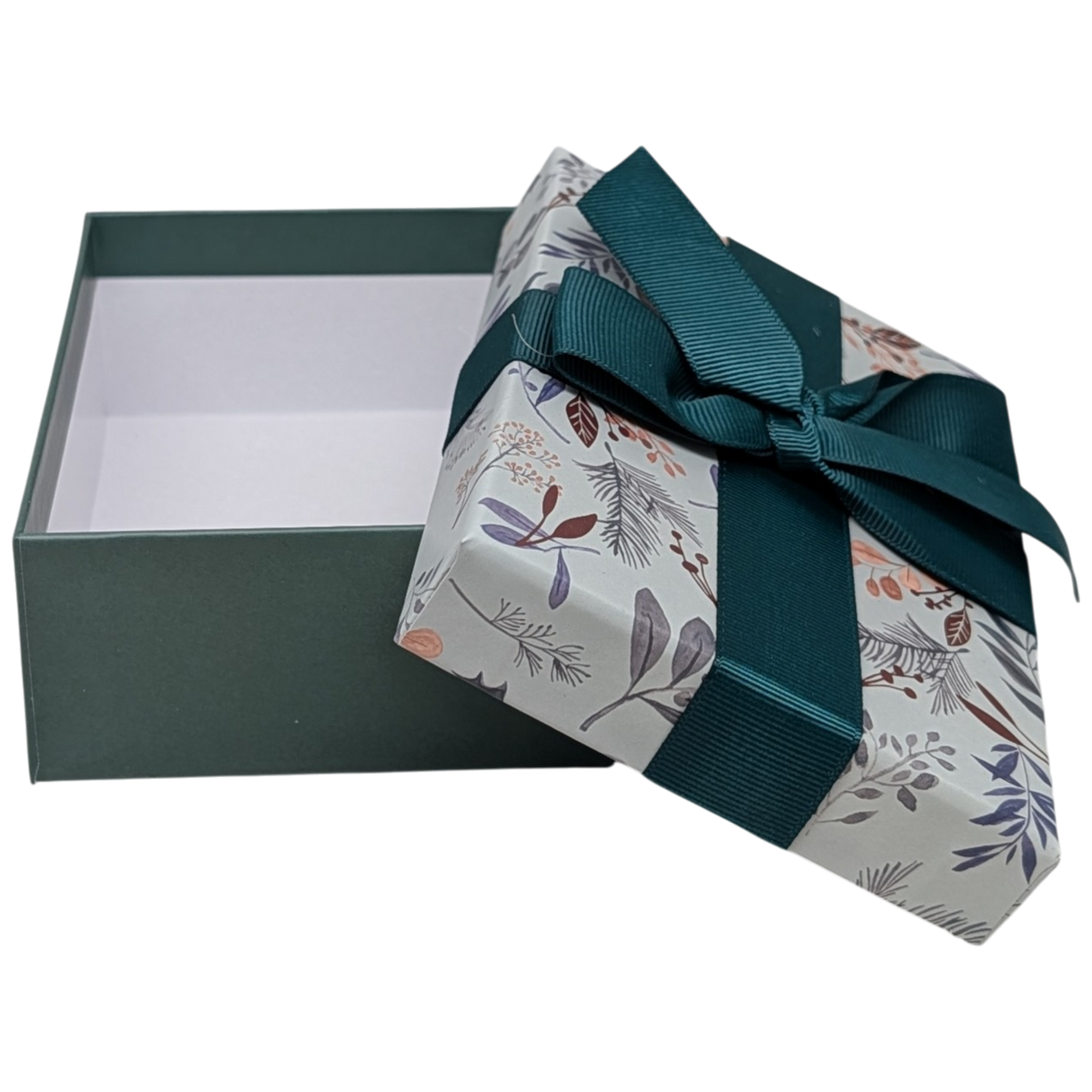 Gift Box for Gift Cards - 5" x 3.75" - Cream Wildflower & Teal