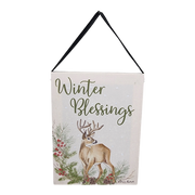 Fiber Optic Lighted Canvas Art - Winter Blessing Deer