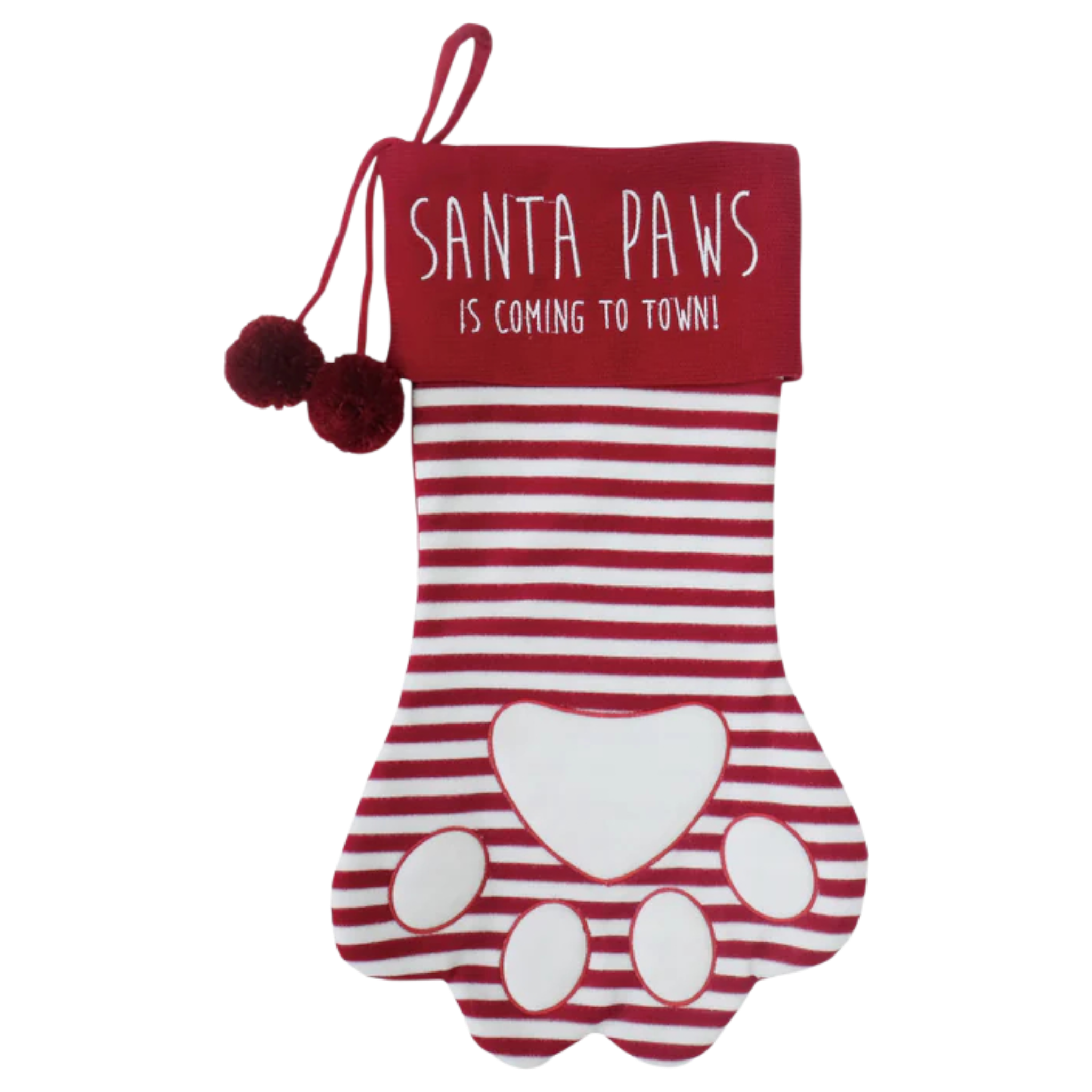Cat's Paw Stocking - Embroidered -