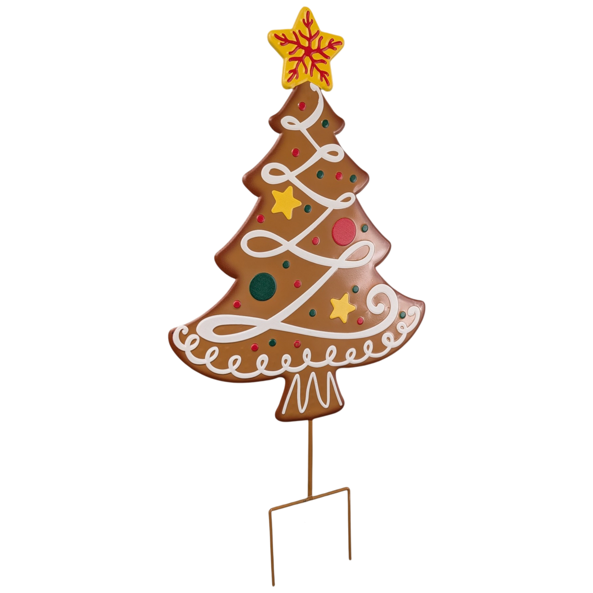 Gingerbread Christmas Tree Stake - 37 Inch