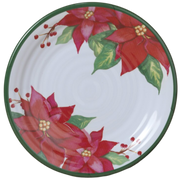 Festive Poinsettia Elegance: Holiday Melamine Serving Plate