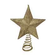 Mini Glitter Star Tree Topper - Gold