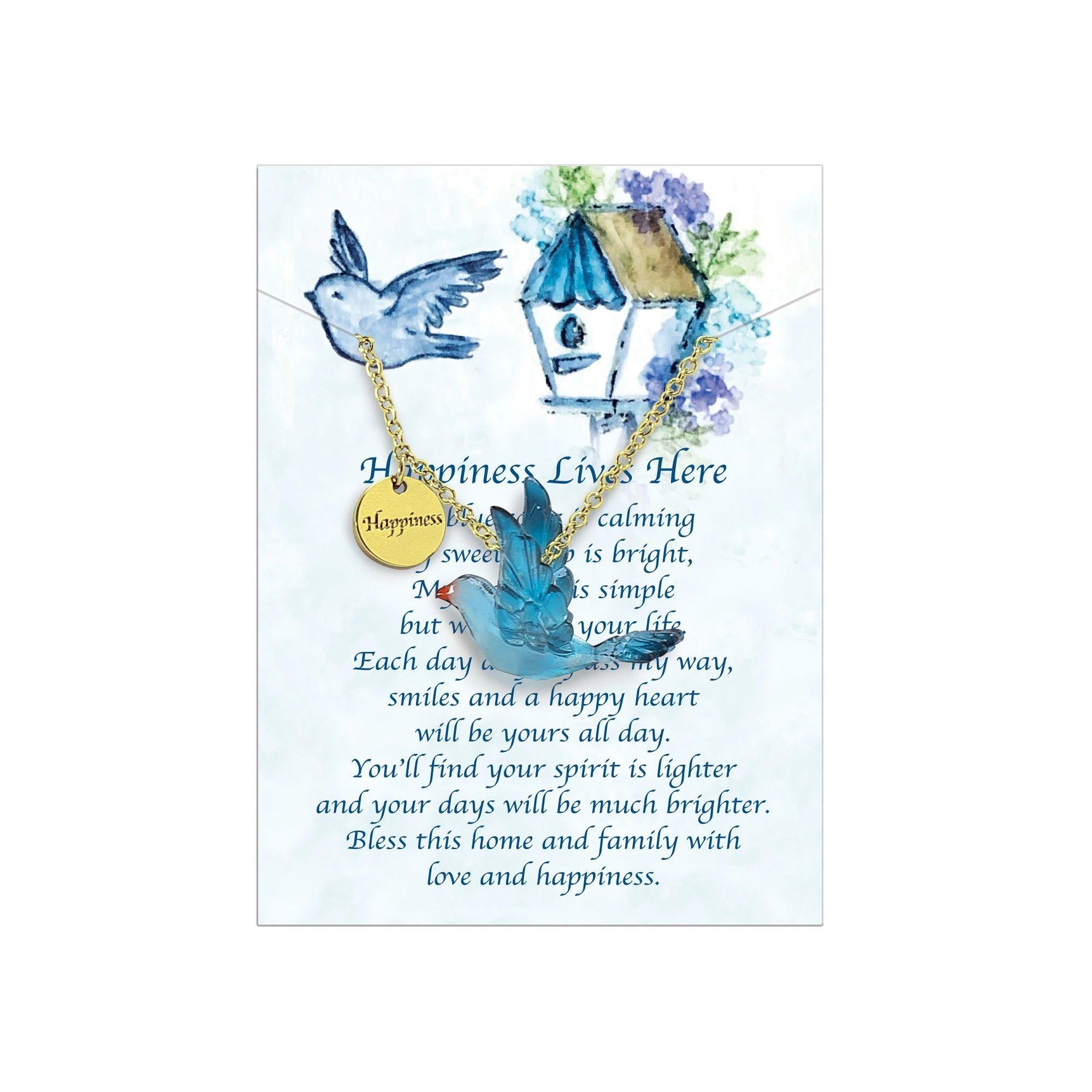 Happiness Bluebird Necklace - Gold-tone Chain