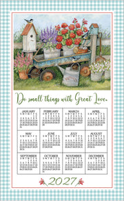 2027 Linen Calendar Towel - Blue Wagon