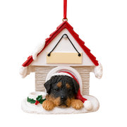 Ceramic Doghouse Ornament - Rottweiler
