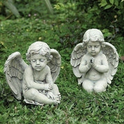 Sitting Cherub - 9.5 inch Garden Statue -