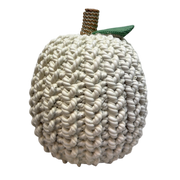 Cable Knit Look Harvest Pumpkins - Cream