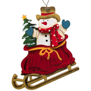 Kristof's Sleigh Ride Adventure: Hand-Painted Plywood Ornament