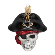 Jolly Roger Glass Blown Ornament