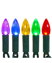 50-Light C3 Diamond Multi-Color LED Green Wire Light Set