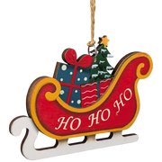 Santa's Sleigh of Wonders: Hand-Painted Plywood Ornament