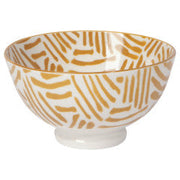 Stamped Pattern Bowl - 4" Ochre Lines by Homeportonline