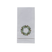 Winter Wreath Embroidered  Dish Towel