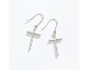 Silver Cross Dangle Earrings