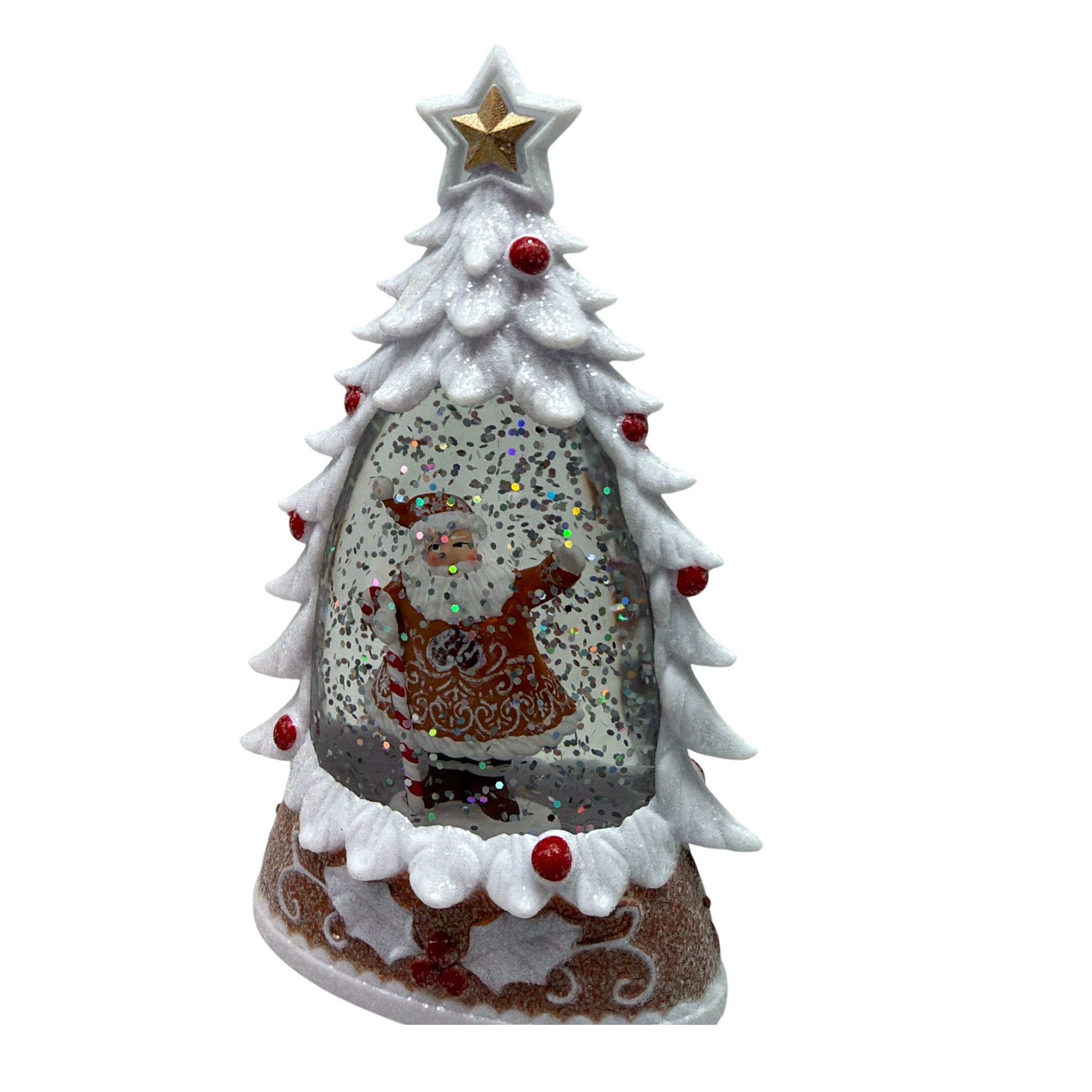 Lighted Gingerbread Santa Water Globe