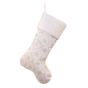 White Quilted Snowflake Christmas Stocking