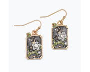Enameled Garden Bloom Earrings with Pearls and Crystals