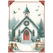 Religious Favorites Christmas Card Set - Snowy Chapel