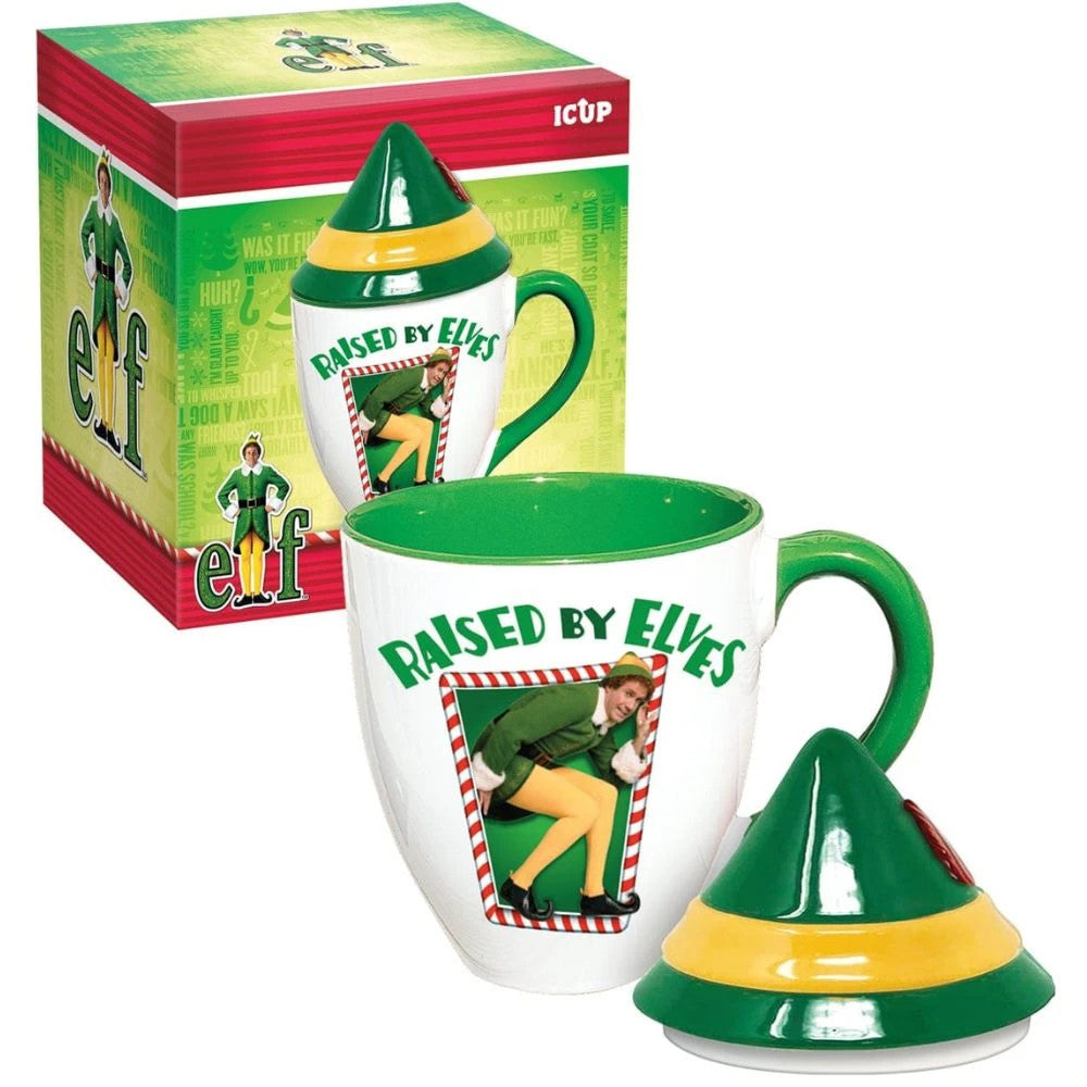 Raised By Elves Ceramic Mug With Lid